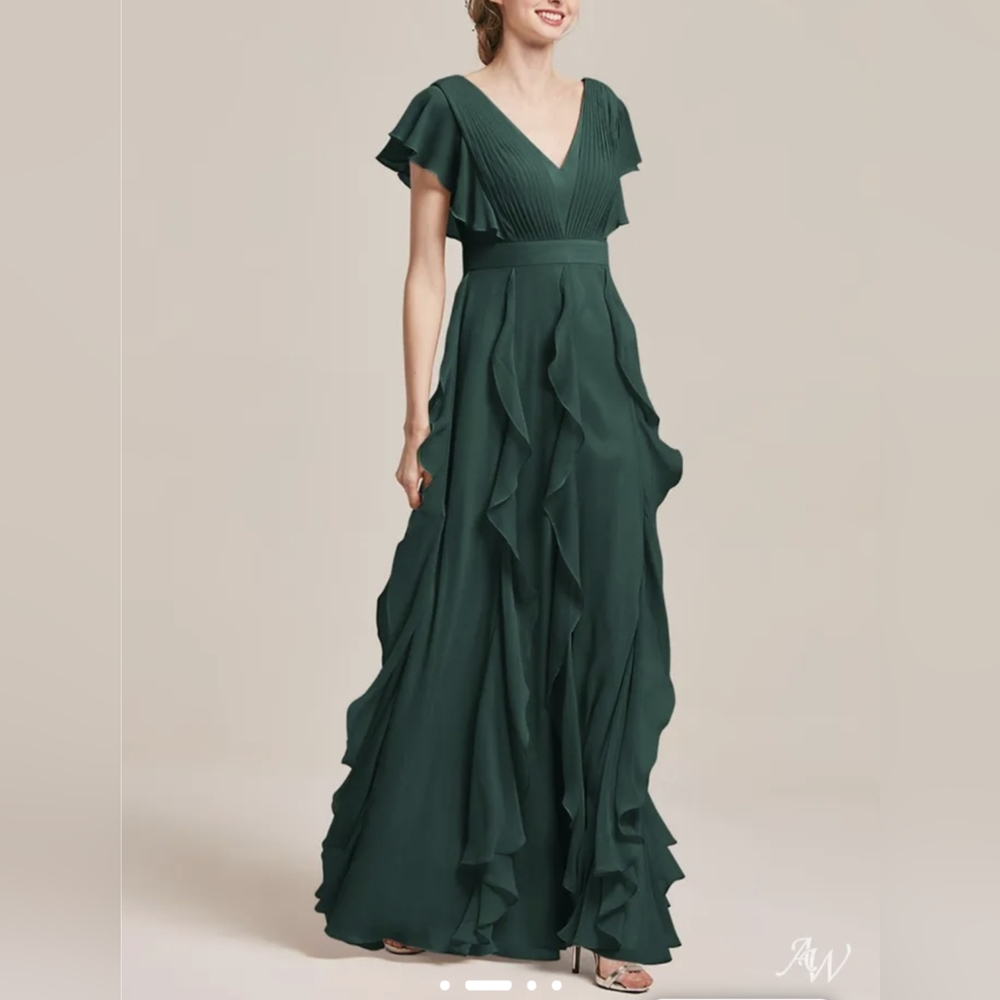 AW Vinnie Bridesmaid Prom Formal Occasion Wedding Guest Dress, 16, Emerald Green